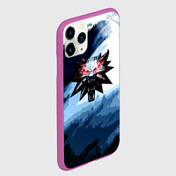 Чехол iPhone 11 Pro матовый Ведьмак лого волк, цвет: 3D-фиолетовый — фото 2