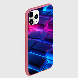 Чехол iPhone 11 Pro матовый Неоновые абстрактные слитки, цвет: 3D-малиновый — фото 2