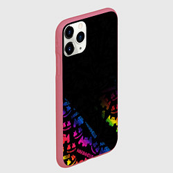 Чехол iPhone 11 Pro матовый Marshmello neon dj, цвет: 3D-малиновый — фото 2