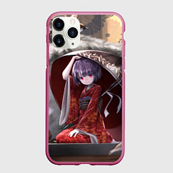 Чехол iPhone 11 Pro матовый Touhou Project Симмёмару Сукуна, цвет: 3D-малиновый