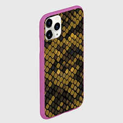 Чехол iPhone 11 Pro матовый Змеиный камуфляж - текстура чешуи, цвет: 3D-фиолетовый — фото 2
