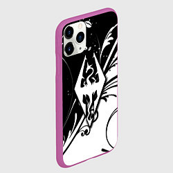 Чехол iPhone 11 Pro матовый The Elder Scrolls узор, цвет: 3D-фиолетовый — фото 2