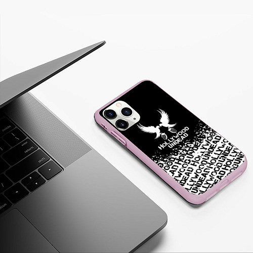 Чехол iPhone 11 Pro матовый Hollywood Undead band / 3D-Розовый – фото 3