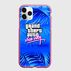 Чехол iPhone 11 Pro матовый GTA vice city тропики, цвет: 3D-малиновый