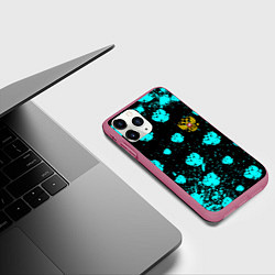 Чехол iPhone 11 Pro матовый Герб текстура РФ, цвет: 3D-малиновый — фото 2
