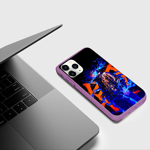 Чехол iPhone 11 Pro матовый Маг Мэгуми Фусигуро - Магическая битва / 3D-Фиолетовый – фото 3