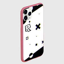 Чехол iPhone 11 Pro матовый Roblox pattern game, цвет: 3D-малиновый — фото 2
