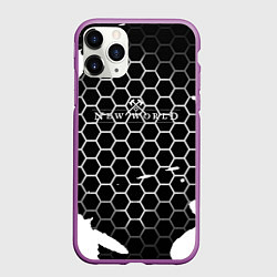 Чехол iPhone 11 Pro матовый New world hexagon, цвет: 3D-фиолетовый