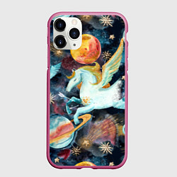 Чехол iPhone 11 Pro матовый Созвездие пегас, цвет: 3D-малиновый