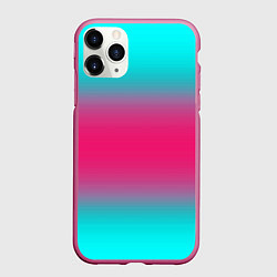 Чехол iPhone 11 Pro матовый Градиент текстура неон, цвет: 3D-малиновый