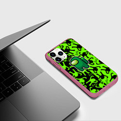 Чехол iPhone 11 Pro матовый Among us x ъуъ съука, цвет: 3D-малиновый — фото 2