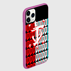 Чехол iPhone 11 Pro матовый Doom logo надписи, цвет: 3D-фиолетовый — фото 2