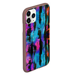 Чехол iPhone 11 Pro матовый Разноцветные чернила - абстрактные пятна, цвет: 3D-коричневый — фото 2