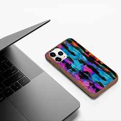 Чехол iPhone 11 Pro матовый Разноцветные чернила - абстрактные пятна, цвет: 3D-коричневый — фото 2