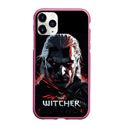 Чехол iPhone 11 Pro матовый The Witcher dark style, цвет: 3D-малиновый