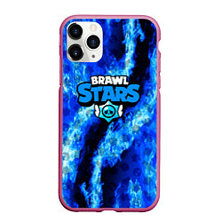 Чехол iPhone 11 Pro матовый Brawl stars fire blue, цвет: 3D-малиновый