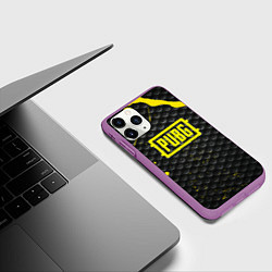 Чехол iPhone 11 Pro матовый PUBG броня краски, цвет: 3D-фиолетовый — фото 2
