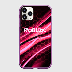 Чехол iPhone 11 Pro матовый Roblox броня розовый, цвет: 3D-фиолетовый