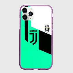 Чехол iPhone 11 Pro матовый Juventus geometry, цвет: 3D-фиолетовый
