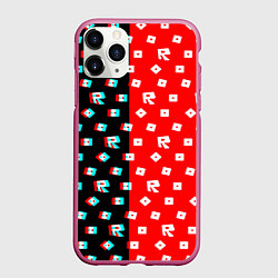 Чехол iPhone 11 Pro матовый Roblox glitch pattern, цвет: 3D-малиновый