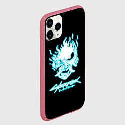 Чехол iPhone 11 Pro матовый Киберпанк 2077 лого, цвет: 3D-малиновый — фото 2