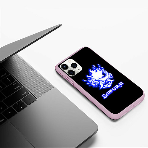 Чехол iPhone 11 Pro матовый Samurai logo ghost / 3D-Розовый – фото 3