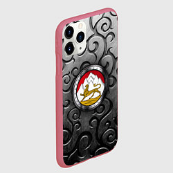 Чехол iPhone 11 Pro матовый Металический орнамент и герб Осетии, цвет: 3D-малиновый — фото 2