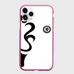 Чехол iPhone 11 Pro матовый Chelsea sport fc, цвет: 3D-малиновый