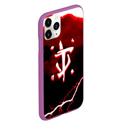 Чехол iPhone 11 Pro матовый Doom storm logo, цвет: 3D-фиолетовый — фото 2