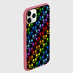 Чехол iPhone 11 Pro матовый Marshmello dj colors, цвет: 3D-малиновый — фото 2