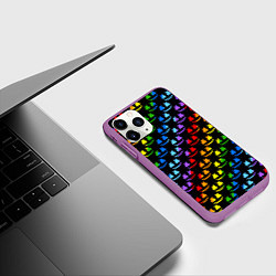 Чехол iPhone 11 Pro матовый Marshmello dj colors, цвет: 3D-фиолетовый — фото 2