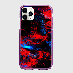 Чехол iPhone 11 Pro матовый Космические краски шторм, цвет: 3D-фиолетовый