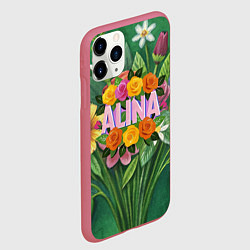 Чехол iPhone 11 Pro матовый Alina roses, цвет: 3D-малиновый — фото 2