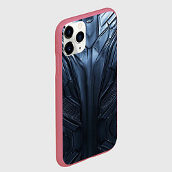 Чехол iPhone 11 Pro матовый Металлический карбон, цвет: 3D-малиновый — фото 2