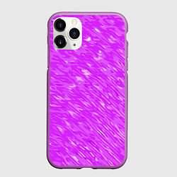 Чехол iPhone 11 Pro матовый Фиолетово-белые мазки, цвет: 3D-фиолетовый