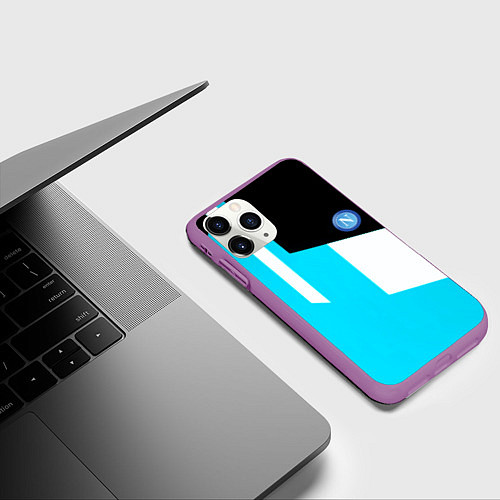 Чехол iPhone 11 Pro матовый Napoli geometry fc / 3D-Фиолетовый – фото 3