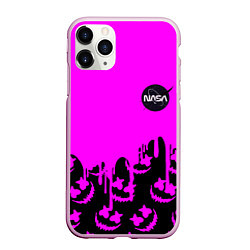 Чехол iPhone 11 Pro матовый Marshmello neon nasa, цвет: 3D-розовый