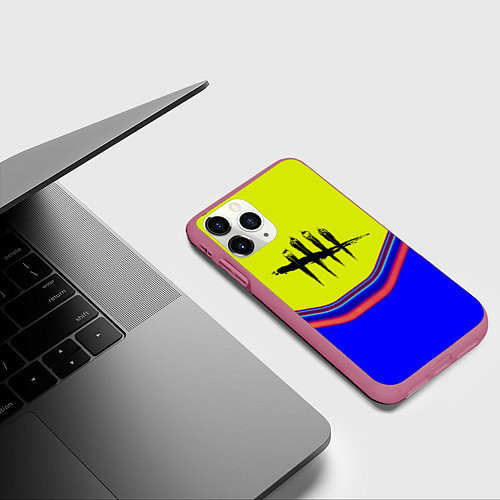 Чехол iPhone 11 Pro матовый Dead by Daylight horror game / 3D-Малиновый – фото 3
