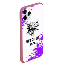 Чехол iPhone 11 Pro матовый The Witcher 2077 неоновые краски, цвет: 3D-малиновый — фото 2