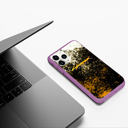 Чехол iPhone 11 Pro матовый Cyberpunk текстура краски, цвет: 3D-фиолетовый — фото 2