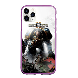 Чехол iPhone 11 Pro матовый Warhammer 40000 space marine 2 poster, цвет: 3D-фиолетовый