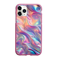 Чехол iPhone 11 Pro матовый Перламутровый голографический градиент, цвет: 3D-малиновый