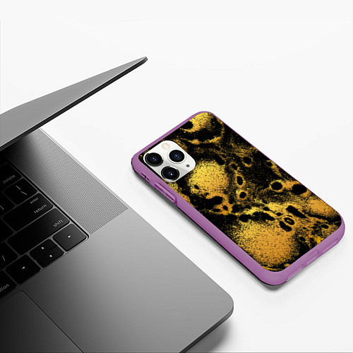 Чехол iPhone 11 Pro матовый Текстура песок / 3D-Фиолетовый – фото 3