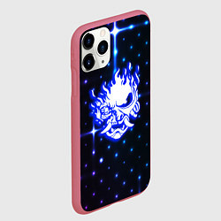 Чехол iPhone 11 Pro матовый Киберпанк неоновый паттерн, цвет: 3D-малиновый — фото 2