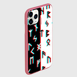 Чехол iPhone 11 Pro матовый Doom glitch pattern, цвет: 3D-малиновый — фото 2