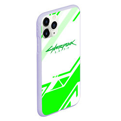 Чехол iPhone 11 Pro матовый Cyberpunk 2077 geometry green, цвет: 3D-светло-сиреневый — фото 2