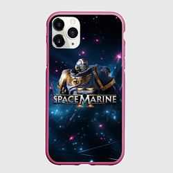 Чехол iPhone 11 Pro матовый Warhammer 40000 space marine 2 ультрамарин в броне, цвет: 3D-малиновый