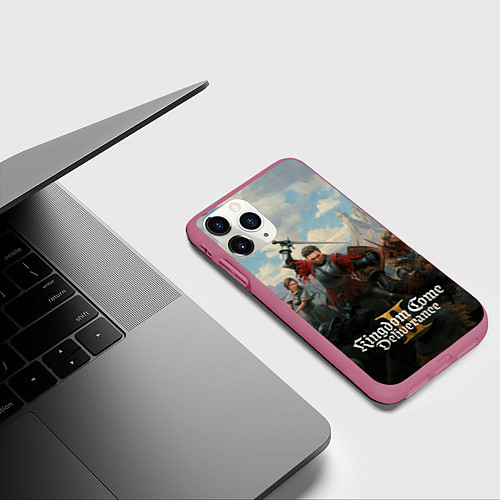 Чехол iPhone 11 Pro матовый Битва Kingdom come deliverence 2 / 3D-Малиновый – фото 3
