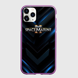 Чехол iPhone 11 Pro матовый Warhammer 40000 space marine 2 лого, цвет: 3D-фиолетовый