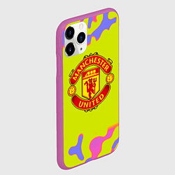 Чехол iPhone 11 Pro матовый Манчестер Юнайтед камуфляж, цвет: 3D-фиолетовый — фото 2